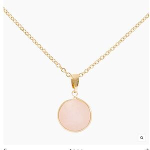 Sanctuary Project Serenity Rose Quartz Stone Pendant Necklace Healing Gold Plate